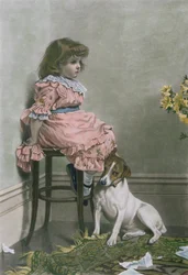 In Disgrace, mezzotint by F. Stacpoole, with hand colouring, pub by Thomas McLean, 1887