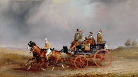 Going Shooting; a Postillion and Pair with a Game Cart