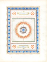 Concentric Ornamental Composition with Typographic Elements