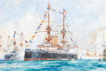 HMS Majestic at the 1897 Diamond Jubilee Fleet Review at Spithead