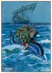 He Discovered he was Seated Astride on a Great, Black Fish