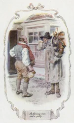 A thriving man and a portly