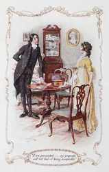 "I was persuaded... my proposals will not fail of being acceptable", Mr Collins and Elizabeth Bennet, illustration to 