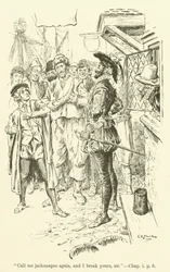 Illustration for Westward Ho! by Charles Kingsley (engraving)