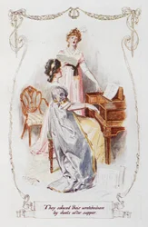 They solaced their wretchedness by duets after supper, illustration to 