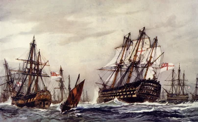 Bomb Ketches Saluting the Victory, December, 1805