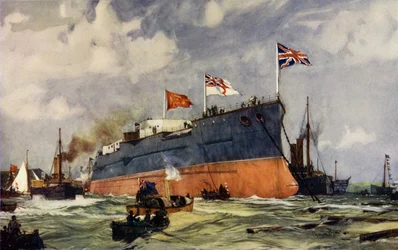 The Launch of the London at Portsmouth