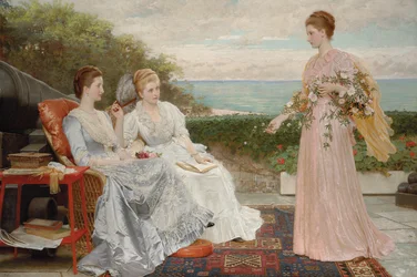 The Ramparts, Walmer Castle: Portraits of the Countess Granville, and the Ladies Victoria and Mary Leveson-Gower, 1891