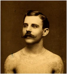 Frank Howard the tattooed man, c.1900