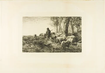 Herd of Pigs with Swineherd