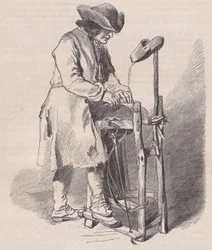 Musée du Louvre, collection des dessins, Le Remouleur, par Watteau, from Magasin Pitto...