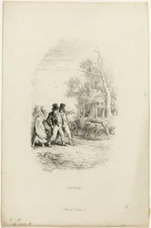 The Oxcart, Illustration from Fables by Lachambaudie