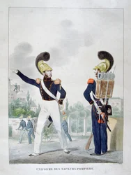 Uniform of military sapper-firemen, France, 1823