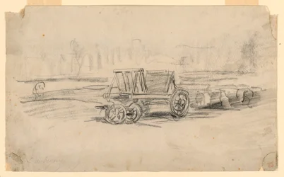 A farm wagon, ca. 1850