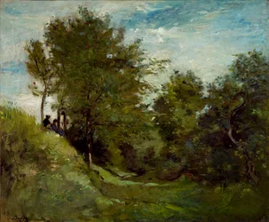 Landscape with Figures seated on a Bank