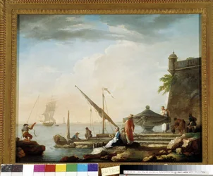 Mediterranean port at the fountain