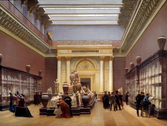 View of the Musee Napoleon III, Room of Terracotta at the Louvre