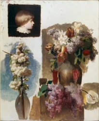 Flowers and Head (Study)