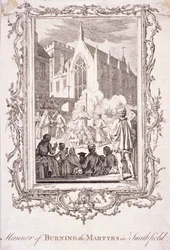 Scene of Protestants Being Burnt at Smithfield, 16th Century, c1760