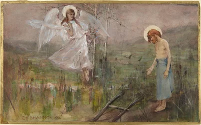 Angel appearing to saint