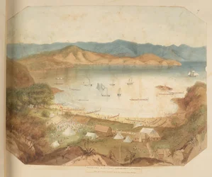 Committee at Pata Pata; the goldfield extends over the distant blue range