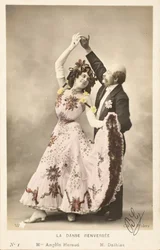Old postcard, Overturned Dance, Angele Heraud