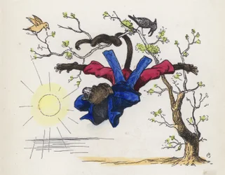 Monkey Hanging from a Tree by His Tail