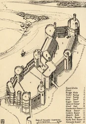 A Birds-Eye View of Caernarvon Castle, North Wales