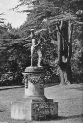 Lead Figure on Stone Base--South Lawn