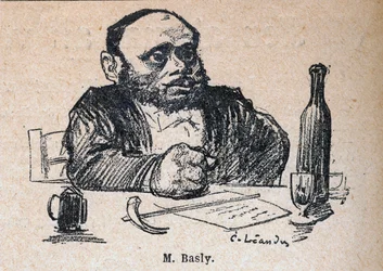 Emile Basly (1835-1928), deputy of Paris - engraving in Our Dear Sovereigns by Paul Bosq - illustration by Charles Leandre (1862-1934) 1898
