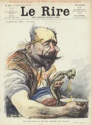 His Excellency Mr Rouvier, Minister of Finance. Illustration for Le Rire