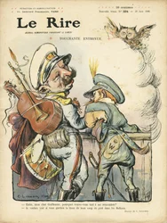 Illustration of Charles Leandre for the Cover of Le Rire, 26/06/09 - Touching interview - Music, Guitar - William II, Nicolas II