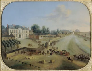 View of the Chateau de la Muette with the Arrival of King Louis XV, c.1738