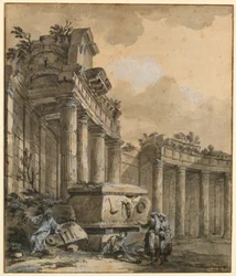 Figures near a Ruined Colonnade, 1761