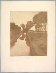 Suite de Paysages: Landscape, Plate 3, Remarque, Bat