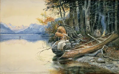 A Camp Site by the Lake