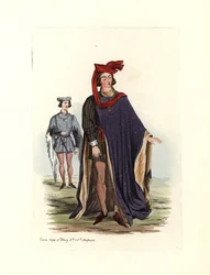 Typical male costume during the time of King Henry IV and Henry V