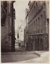 Rue Jean-de-Beauvais. View from Rue des Écoles towards Boulevard Saint-Germain, under construction
