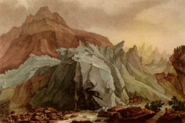 The Lütschinen Issuing from the Lower Grindelwald Glacier