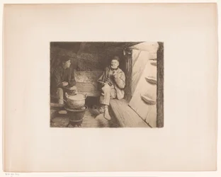 Two Men Resting in the Hold of a Ship