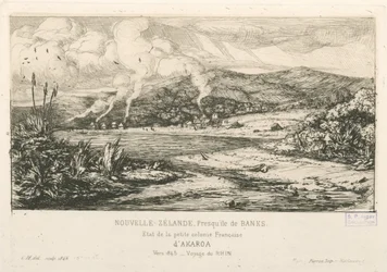 State of the small French colony of Akaroa, illustration from 