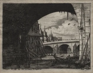 Etchings of Paris: An Arch of the Notre Dame Bridge
