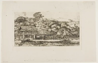 Native Barns and Huts at Akaroa, Banks