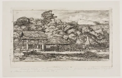 Native Barns and Huts at Akaroa, Banks