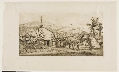 New Caledonia: Large Native Hut on the Road from Balade to Puépo, 1845