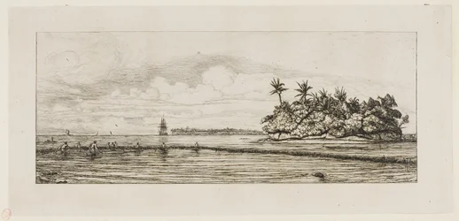 Oceania: Fishing, Near Islands with Palms in the Uea or Wallis Group, 1845