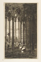The Gallery, Notre-Dame Cathedral, Paris, from “Etchings of Paris”
