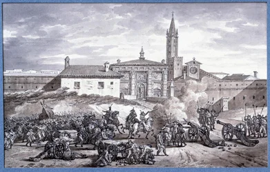 Napoleon Bonaparte and Marshal Augereau at the Door of Verona, 1796