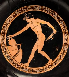 Cup: Boy Preparing to Draw the Dionysian Liquid