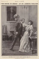 English actors George Alexander and Irene Vanbrugh in a production of Arthur Wing Pinero